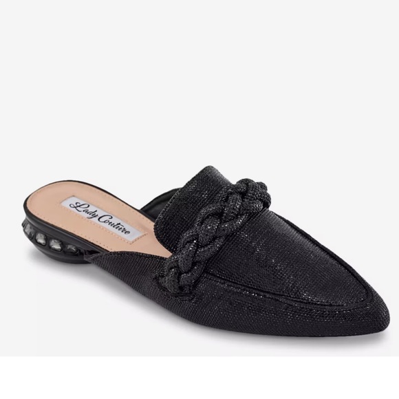 LADY COUTURE Shoes - NEW LADY COUTURE black sequin embellishments glitter sparkle monaco mule 8